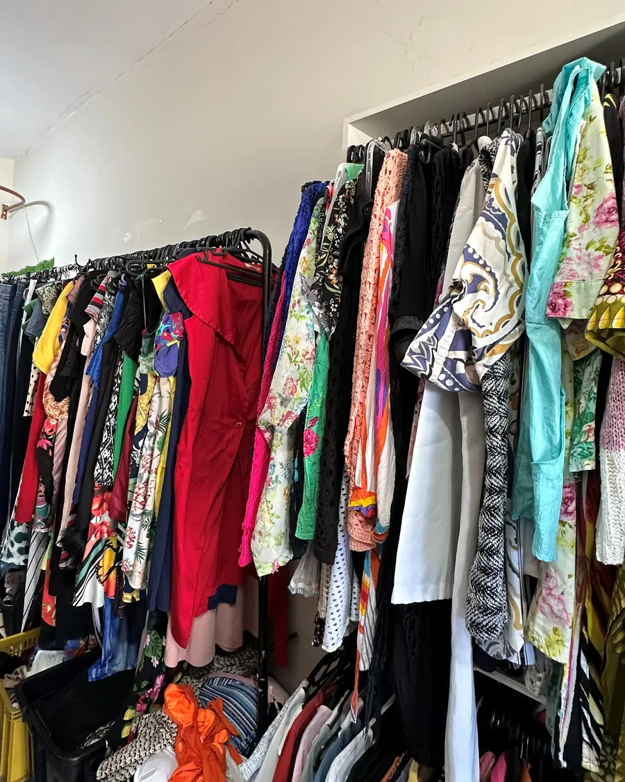 Vestidos e blusas estampados na arara